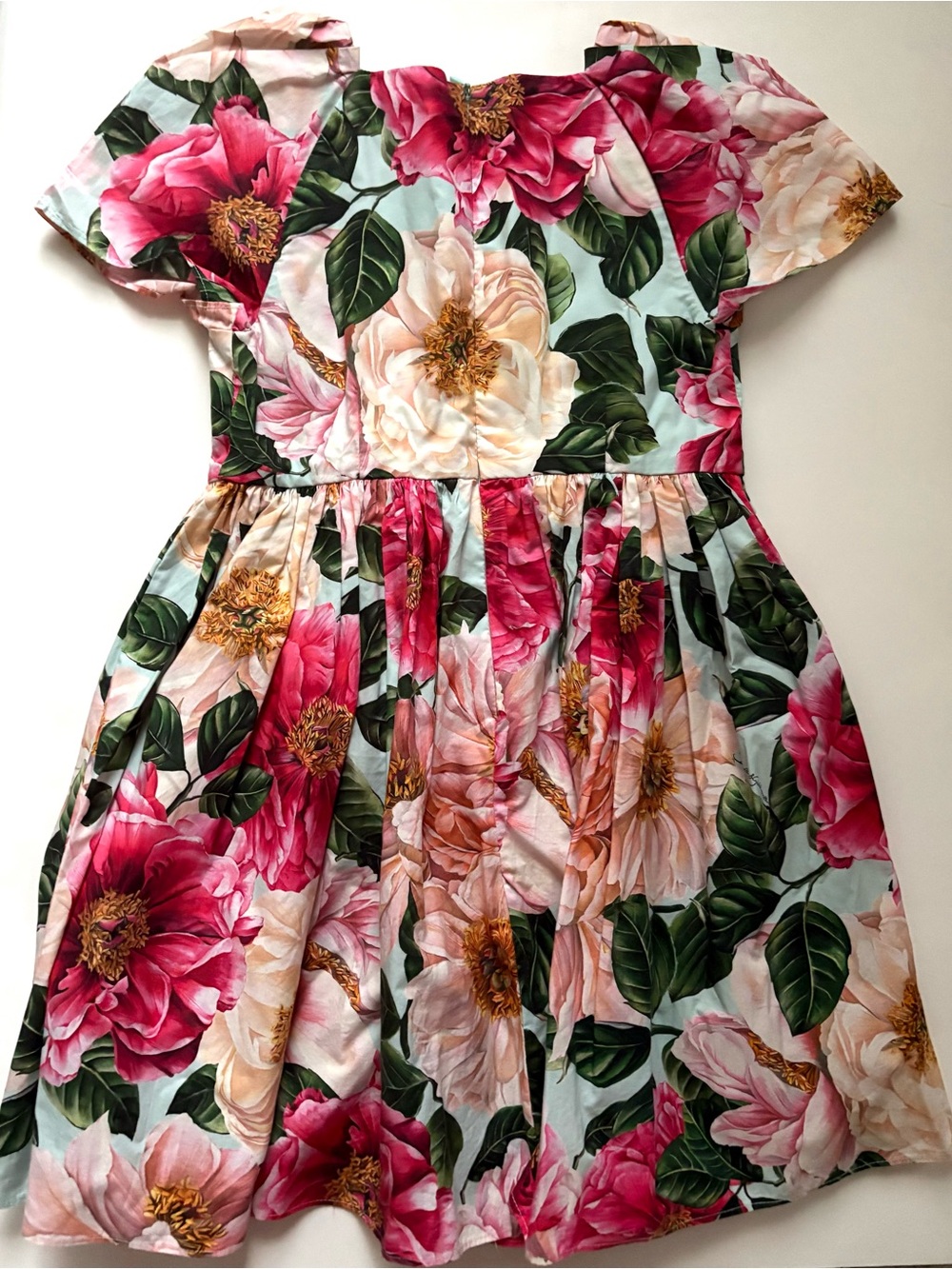 Dolce & Gabbana Pink, Cream & Green Floral Party Dress - Picture 2 of 5
